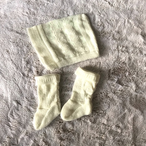 Knit Baby Bonnet & Sock Set - Picture 1 of 6